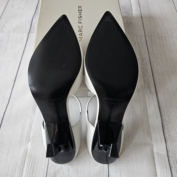 Marc Fisher Women's White Slingback Heels Size 11 Women - Picture 9 of 13